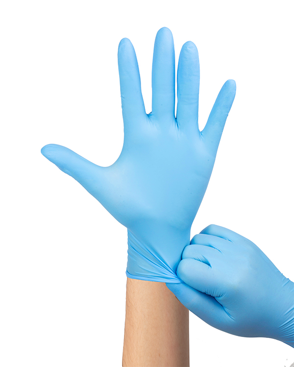 Nitrile protective gloves for laboratory use