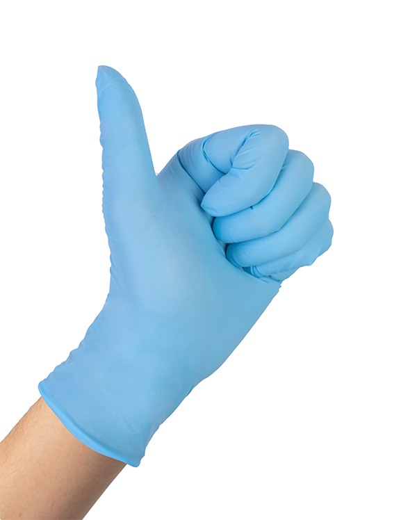 Nitrile protective gloves for laboratory use