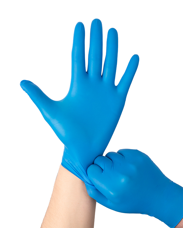 Biodegradable nitrile protective gloves